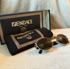 Fendi x Versace Fendance V3 Unisex Black & Gold Sunglasses - Picture 1 of 6