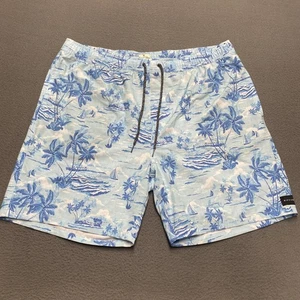 Rip Curl Lay Days Boardshorts Mens 2XL Blue Hawaiian Print Swim Trunks Pockets - Picture 1 of 10