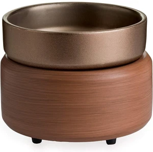 2-in-1 Electric Candle & Wax Melt Warmer, Plug-in Melter Bronze Brown - Picture 1 of 6