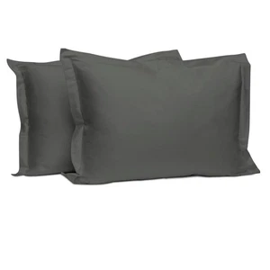 Pizuna Reine 100% Baumwolle Kissenbezüge King Size 2er Set Dunkelgrau, Luxuriös... - Bild 1 von 7