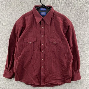 VINTAGE Pendleton Hemd Herren XL rot Wolle Western Perlen Druckknopftaschen Passe 90er - Bild 1 von 10