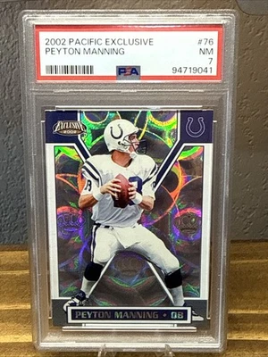 2002 Pacific Exclusive - Peyton Manning #76 PSA 7 Indianapolis Colts - Image 1 of 2