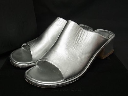 VANS Sandali Dries Van Noten pelle argento misura 39 245 cm AB usati