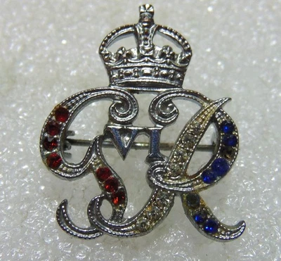 1937 George VI Coronation "Jewelled" Pin Badge / Brooch - Image 1 of 2
