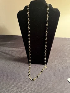 Vintage Swarovski Black And  Clear bezel crystal  necklace - Picture 1 of 3