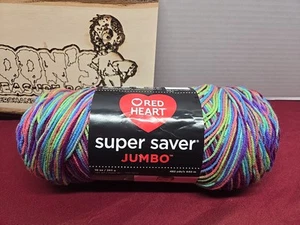 Red Heart Starburst Print Super Saver Jumbo 10oz 482yds 100% Acrylic E302C - Picture 1 of 7
