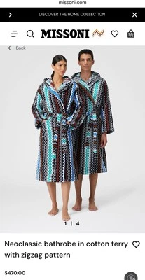 Roupão Missoni Neoclassic terry, novo na caixa, tamanho M. $500 varejo - Imagem 1 de 4