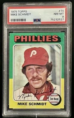 1975 Topps - Mike Schmidt #70 - PSA 8 casi nuevo/como nuevo Phillies HOF Legend Foto 1 de 2