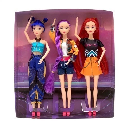 ⭐3PCS Cosplay Kpop Demon Hunters Dolls Moveable Joint Collectible Figure Grils