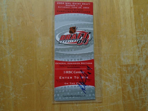2004 Autographed Draft Ticket by Andrej Sekera  (Drafted by Buffalo Sabres) Cover