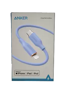 Anker PowerLine III Flow USB-C to Lightning MFi-Certified Cable 6ft Purple #30Q1 - Picture 1 of 6