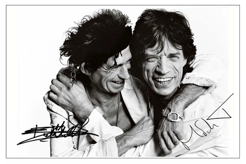 MICK JAGGER & KEITH RICHARDS SIGNED PHOTO PRINT AUTOGRAPH THE ROLLING STONES Cover