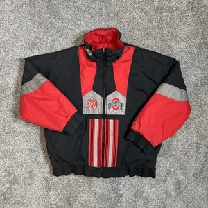 Vintage Ohio State Buckeyes Reversible Puffer Jacket 90s Pro Player OSU Size L - Picture 1 of 10