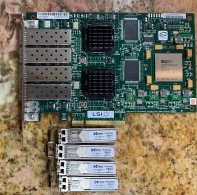 LSI Logic LSI7404EP PCI-E Quad-Channel 4Gb/s Fibre Channel Host Bus Adapter - Image 1 of 4