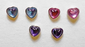Stud earrings - 10mm hearts, resin - colour choice - Picture 1 of 12