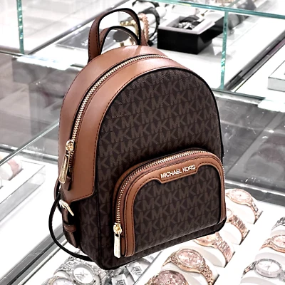 Michael Kors Jaycee Extra Small Convertible Zip Pocket Backpack XS Bag Brown - Image 1 of 4