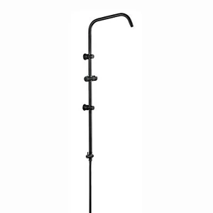 Dual Shower Riser Rail Carre Angled Adjustable Black Stainless Steel ENKI G17 - Picture 1 of 3
