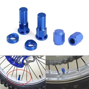 Tyre Valve Cap Rim Lock Nut Washer For Yamaha R1 R6 MT03 MT07 MT09 YZ125 250 450 - Picture 1 of 5
