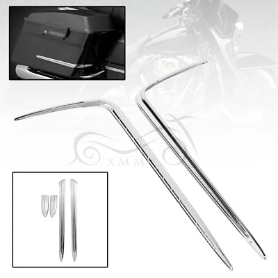 Tapa de alforja rígida cromada detalles moldura para Harley Electra Road Glide King FLHRC Foto 1 de 4