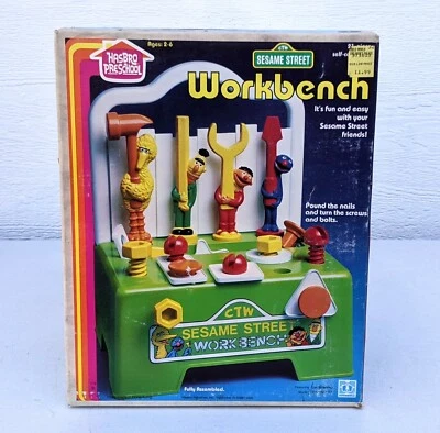 Sesame Street Tool 1983 banco de trabajo martillo clavos destornillador tornillos pernos de llave Foto 1 de 4