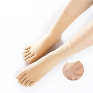 3/5 Pairs Women Mens Toe Five Finger Socks Solid Ankle Stockings Short Socks - Picture 1 of 12