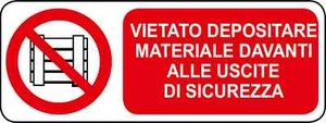 ADESIVO segnaletica Vietato depositare materiale 330X125 mm - Imagen 1 de 1