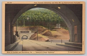 West of Carlisle and Harrisburg Pennsylvania Turnpike PA Postcard Linen 1940 - Bild 1 von 2