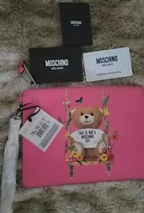 Moschino teddy Garland Swing Wristlet/pouch Bag Pink NWT $295+ - Picture 1 of 13