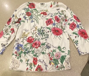 Talbots Flowers & Butterflies Cardigan Size S Beautiful!!! - Picture 1 of 8