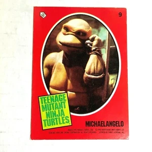 #9 Michaelangelo - STICKER TMNT Cartoon TOPPS Trading Cards 1989 - Picture 1 of 2
