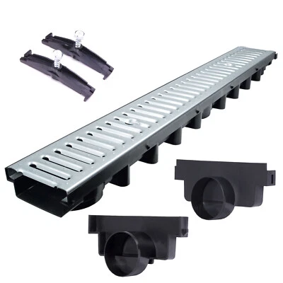 Entwässerungsrinne Terrassenrinne Stahlrost verzinkt System A15 63mm Regenrinne - Bild 1 von 4