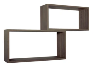 MODULARREDO | BIS RETTANGOLO BISLUNGO Set di 2 Mensole da muro, 70x35cm, Noce - Foto 1 di 1