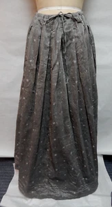 Karavan Pewter Linen Long Skirt Metallic Embroidery SZ M EUC - Picture 1 of 6