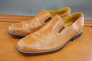 Sandro Moscoloni  Shoe Mens 13 Brown Leather Slip On Casual Apron Toe Loafers - Picture 1 of 11