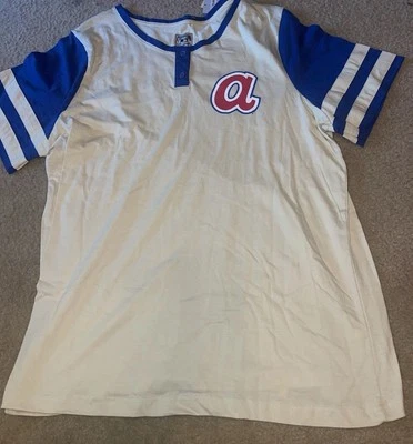 Majestic MLB Atlanta Braves Henley Shirt Women’s Sz 2X NWT Cooperstown - Image 1 of 4