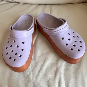 Crocs Lavender Crocband Platform Clog Size 8W 6J/M - Picture 1 of 9
