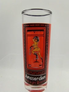 Vintage Amsterdam Rotlichtviertel Akt Cartoon Pin-Up Schnapsglas kostenloser Versand - Bild 1 von 3