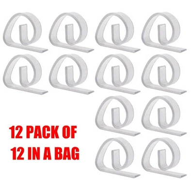 12pcs Tovaglia Clip Sostegno Trasparente Durevole Cover Plastica Grips - Immagine 1 di 4