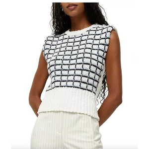 SOLD OUT ($478) Veronica Beard Nazife Check Knit Sleeveless Sweater XS - Picture 1 of 8
