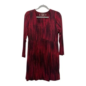 Soma Live Lounge Wear Medium V-Neck Mini Dress w/side pockets Comfort Abstract - Picture 1 of 9