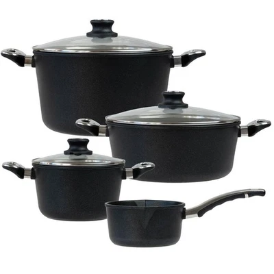 BAF Topf Set 7 tlg Aluguss Kochtöpfe 20, 28 cm Suppentopf 28 cm & Stieltopf 18cm - Bild 1 von 4