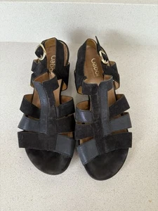 LADIES' GABOR SUEDE/LEATHER SANDALS IN NAVY - Picture 1 of 14