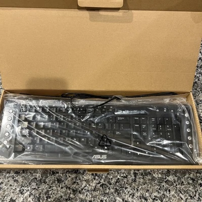 Asus Keyboard Model SK-2045 Black Corded Plastic Slim Home Use/Office Business - Image 1 of 4