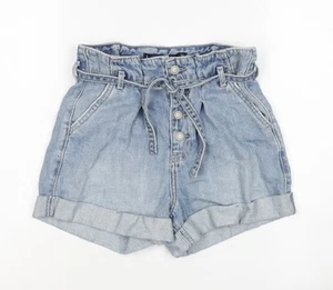 Hollister Women's Blue Paperbag Denim Shorts Size 2 - Picture 1 of 12