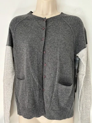 Nuevo Cárdigan Suéter ONLY MINE Mujer 2 Capas 100% Cachemira Gris Talla M Nuevo con Etiquetas Foto 1 de 4