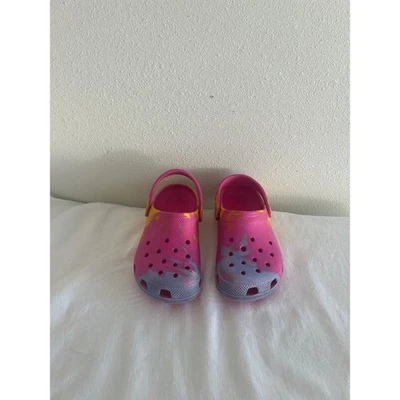 Zueco Crocs Clásico Ombre Niño Jugo/Multi Rosa Púrpura Amarillo Tie-dye Talla J 1 Foto 1 de 4