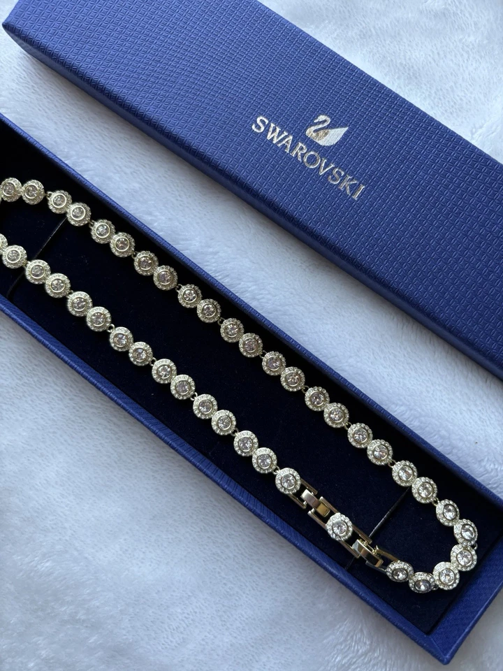 SWAROVSKI UNA ANGELIC TENNIS NECKLACE ( GOLD) - Image 1 of 4