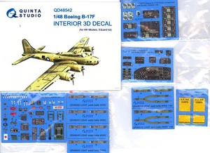 Quinta Studios 1/48 BOEING B-17F 3D PRINTED & COLORED INTERIOR SET HK/Eduard - Picture 1 of 8
