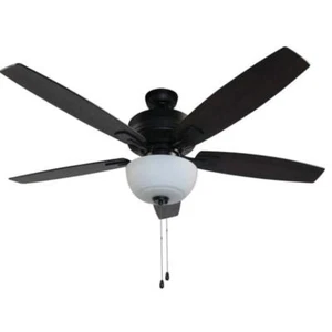 BLUE MOUNTAIN FANS 3-Speed Indoor Matte Black Ceiling Fan with LED Light Kit - Picture 1 of 9