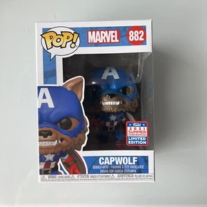 Funko Pop Capwolf 882 - 2021 Funko FunKon Convención Virtual Pegatina Exclusiva - Imagen 1 de 5